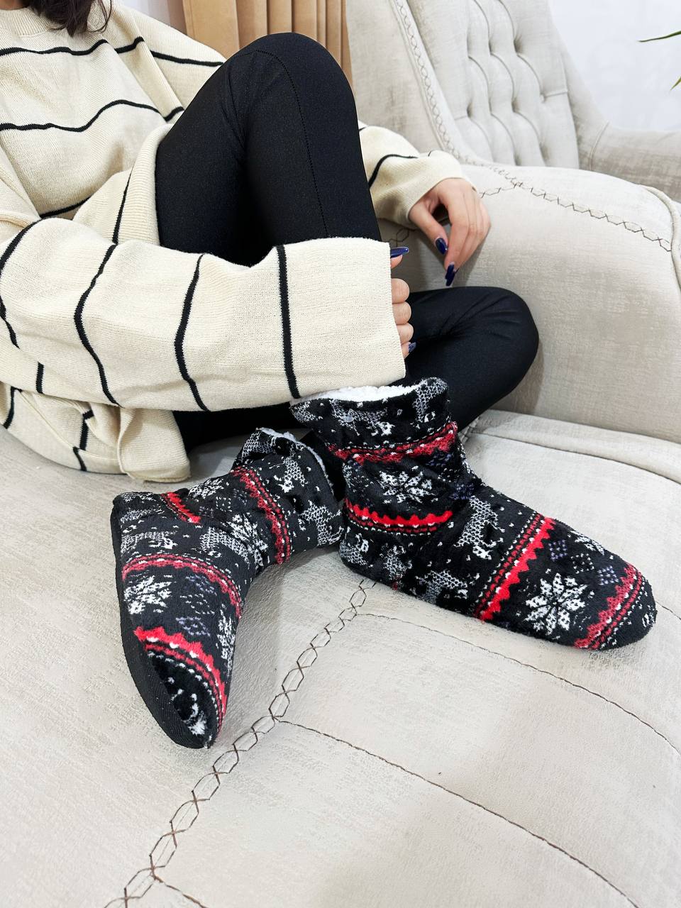 پاپوش زنانه وارداتی نرم و جنش پشمی