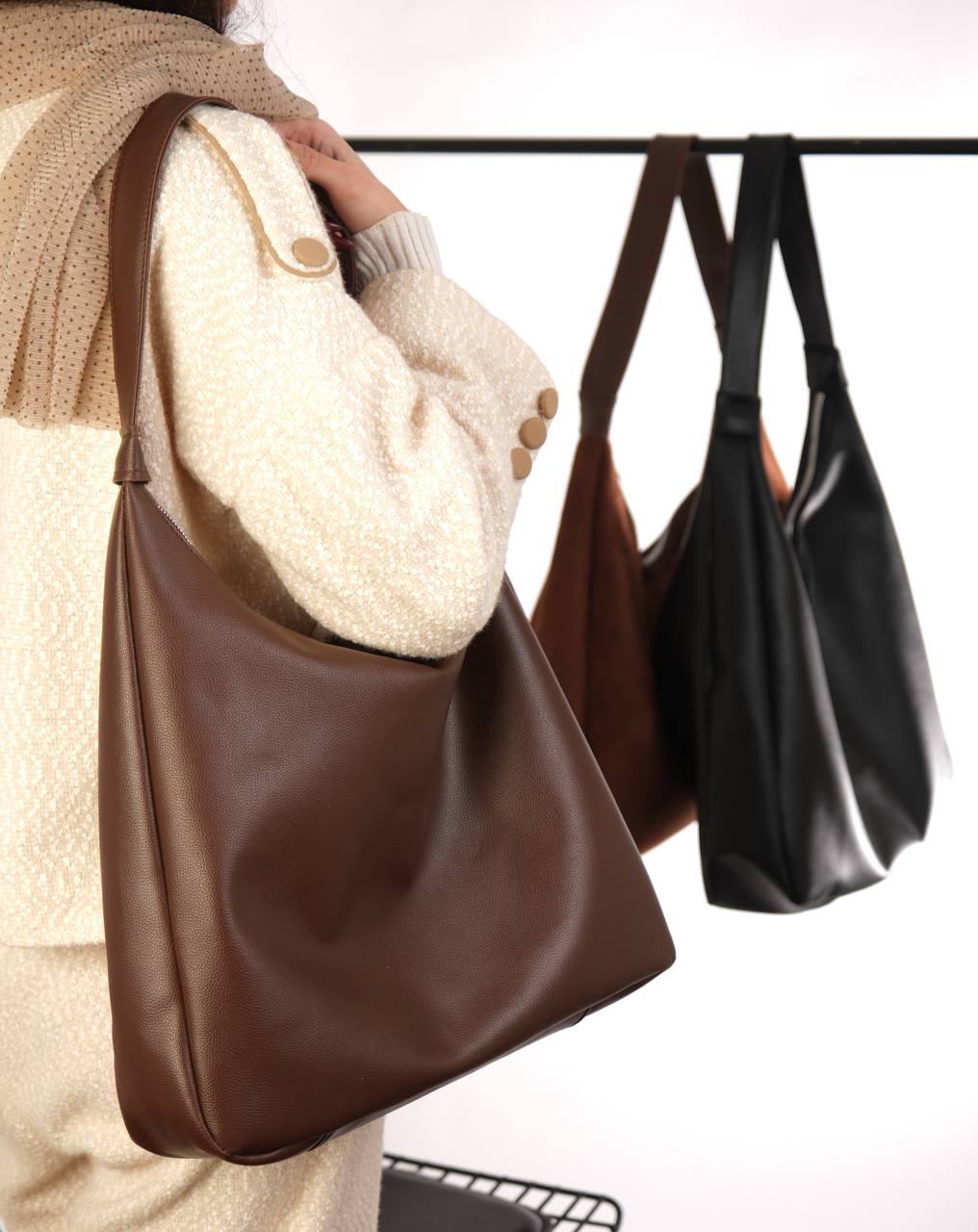 کیف لش زنانه مشکی و قهواه ایی